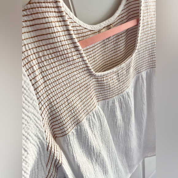 Stitched Embroidered Peasant Top Blouse Roolee size XXL White - Picture 3 of 5